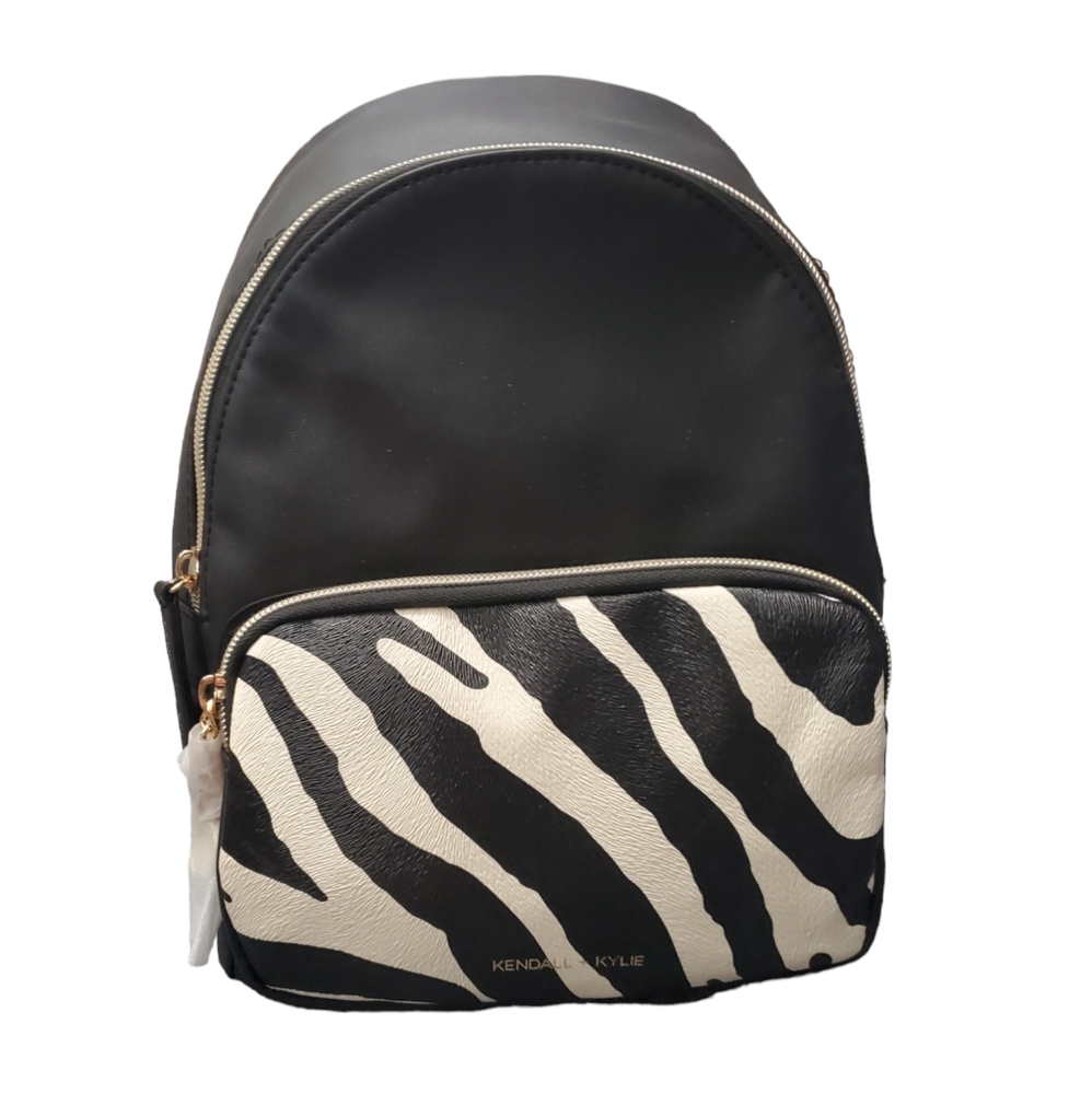 NWT Kendall + Kylie Zebra Black And White Backpack Purse